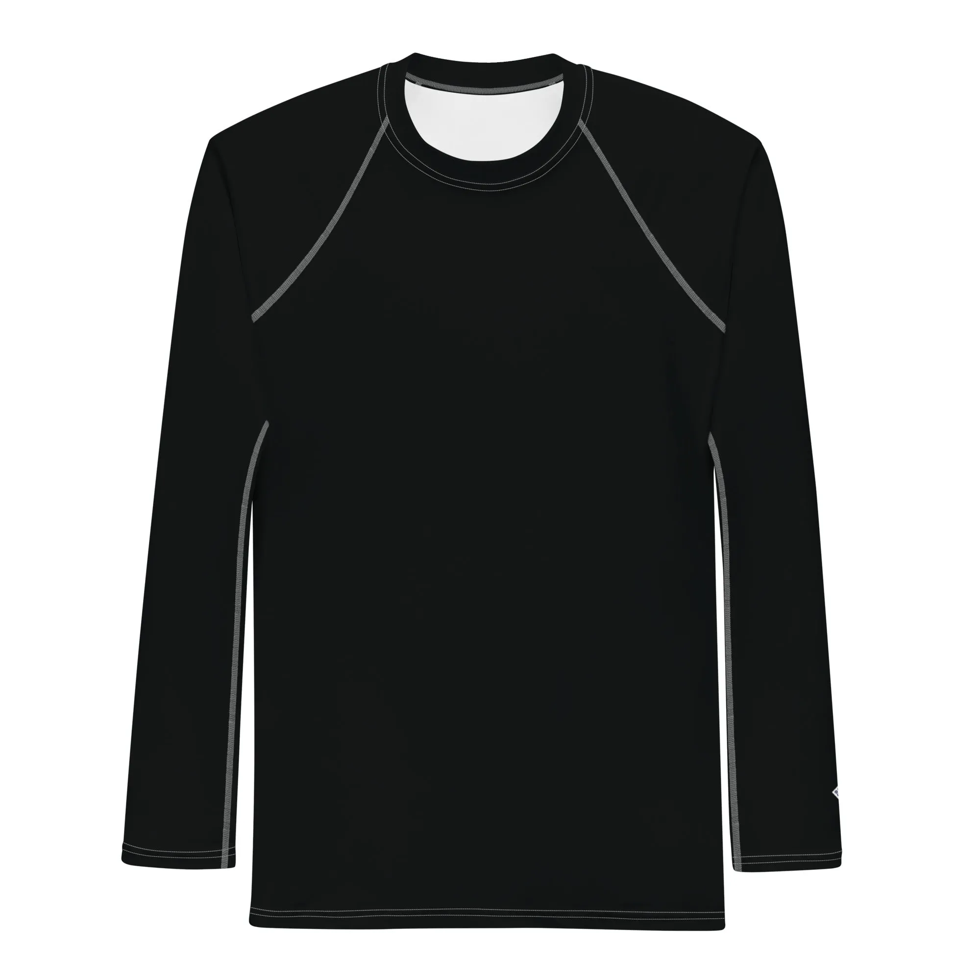 Versatile Coverage: Solid Color Rash Guard for Men - Noir