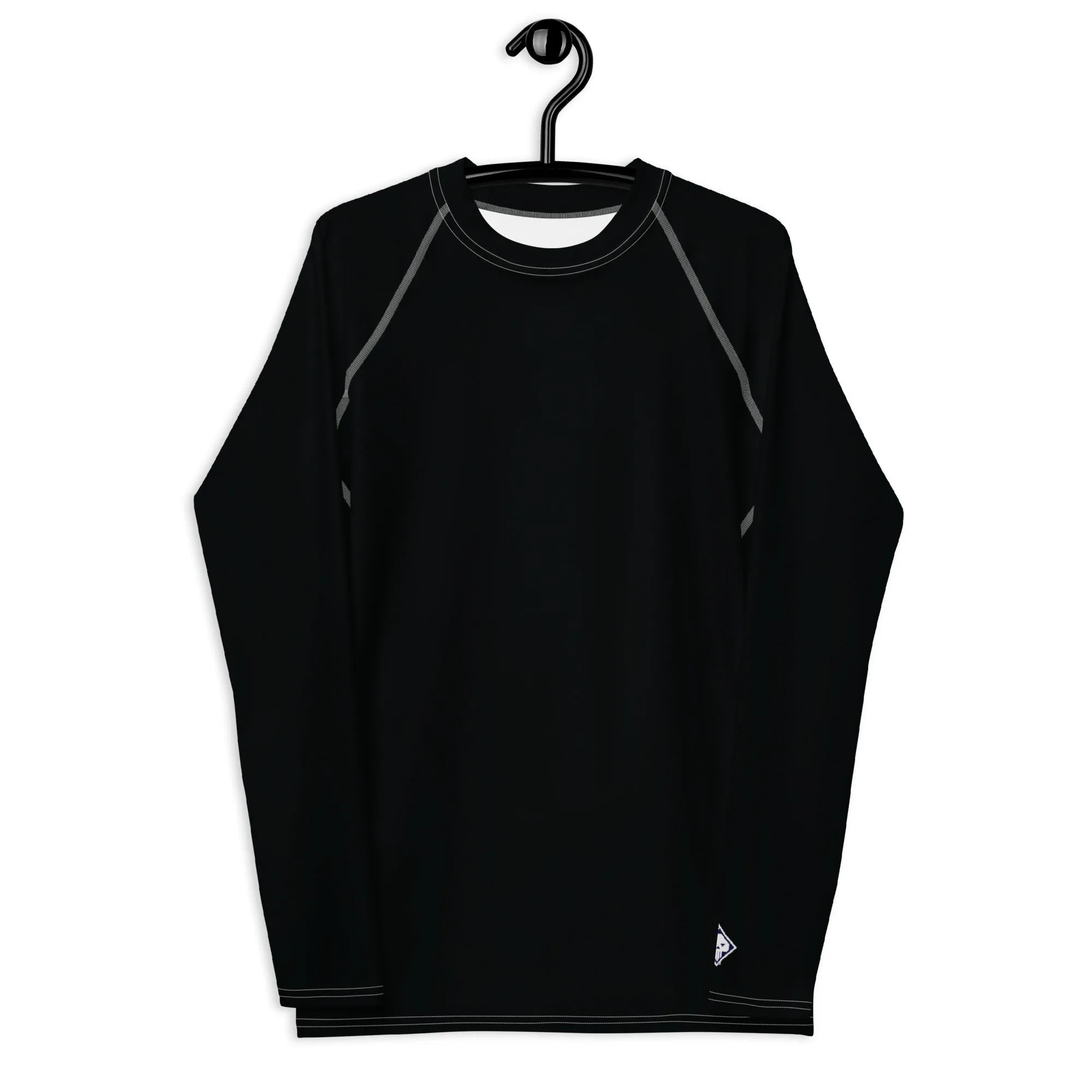 Versatile Coverage: Solid Color Rash Guard for Men - Noir