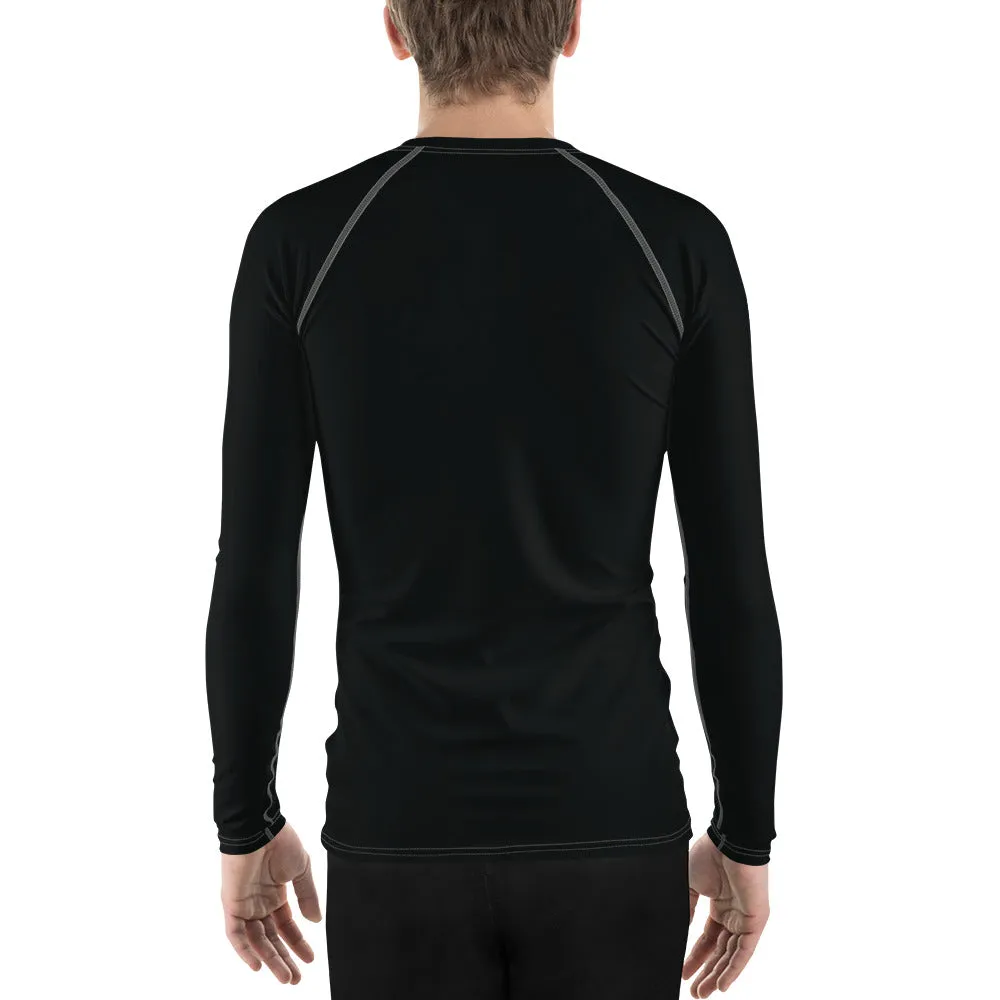Versatile Coverage: Solid Color Rash Guard for Men - Noir