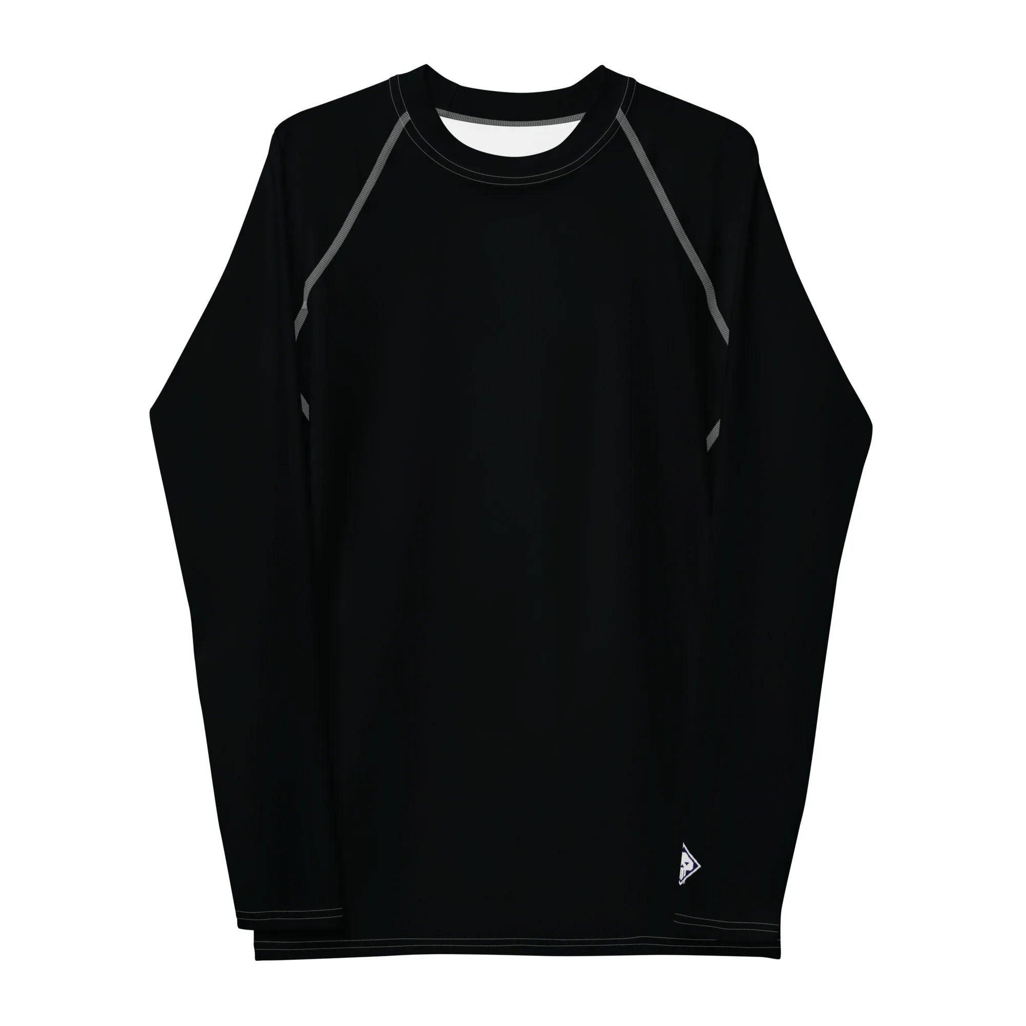 Versatile Coverage: Solid Color Rash Guard for Men - Noir