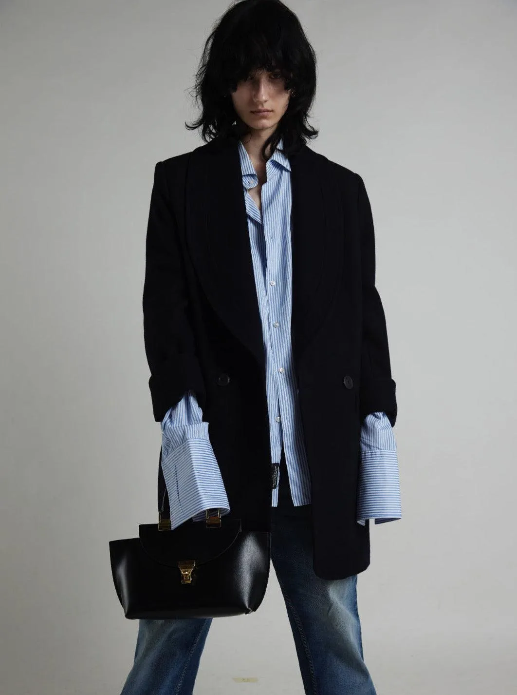 Vintage 1950s Black Wool Jacket Made In Italy