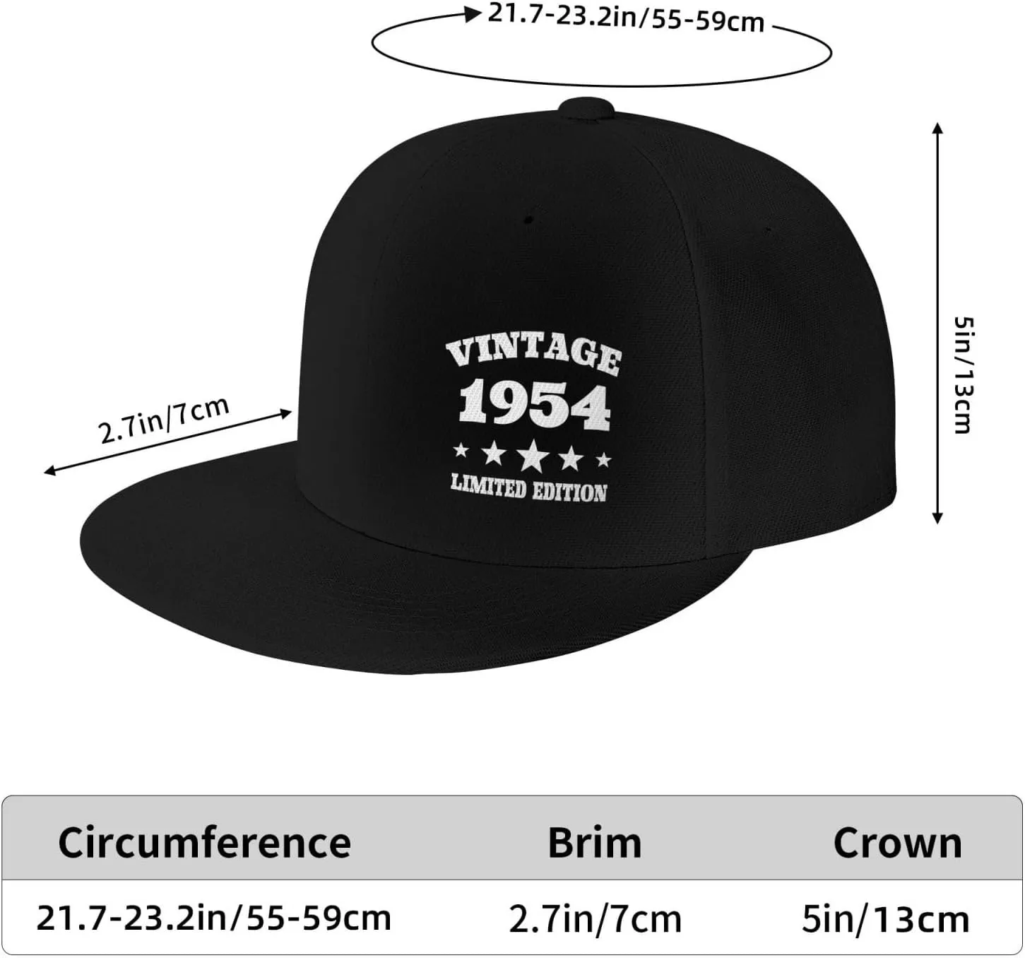 Vintage 1956 Birthday Gifts 69 Years Limited Flat Bill Brim Baseball Cap Funny Snapback Summer Beach Hat