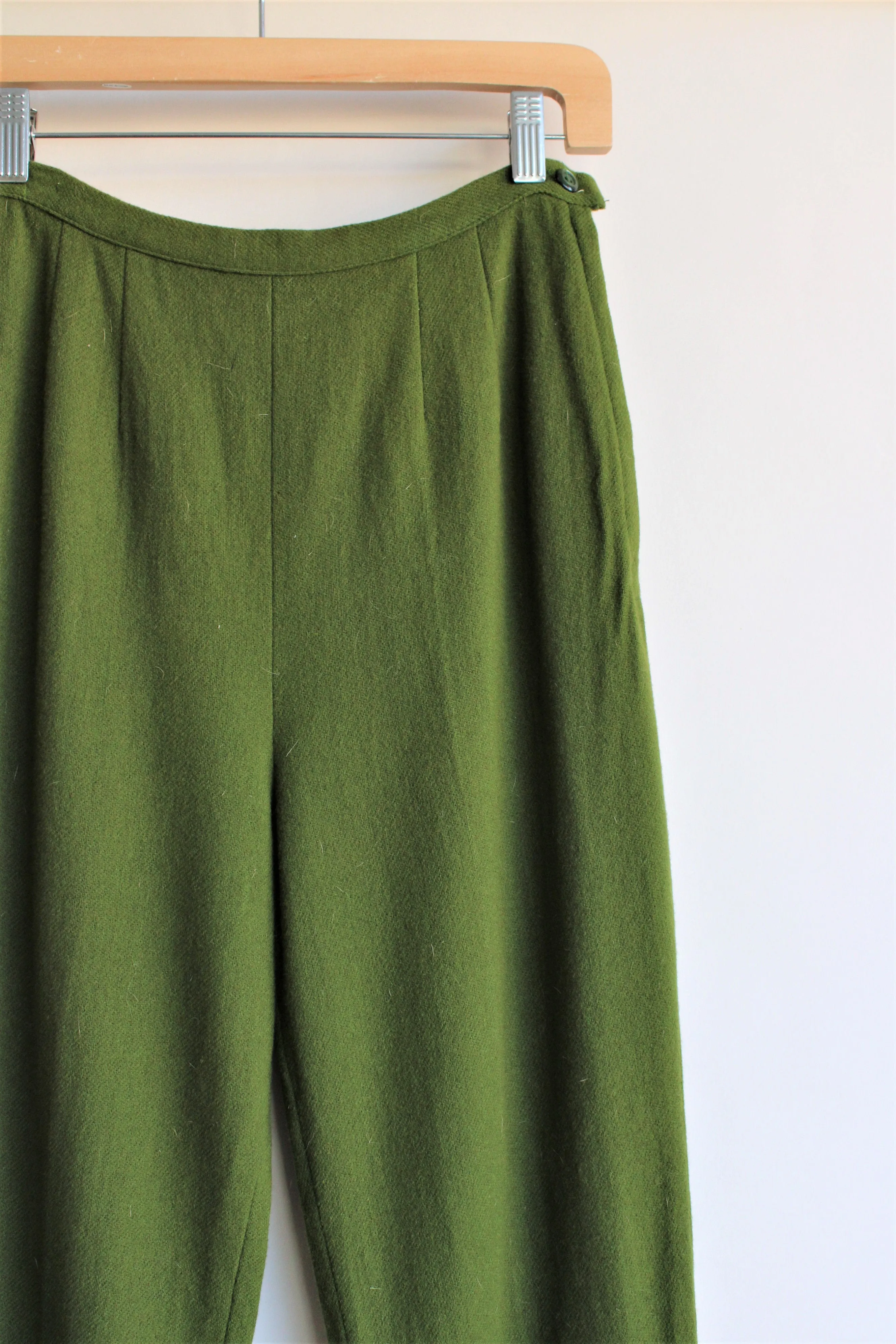 Vintage 1960s Green Wool Cigarette Pants