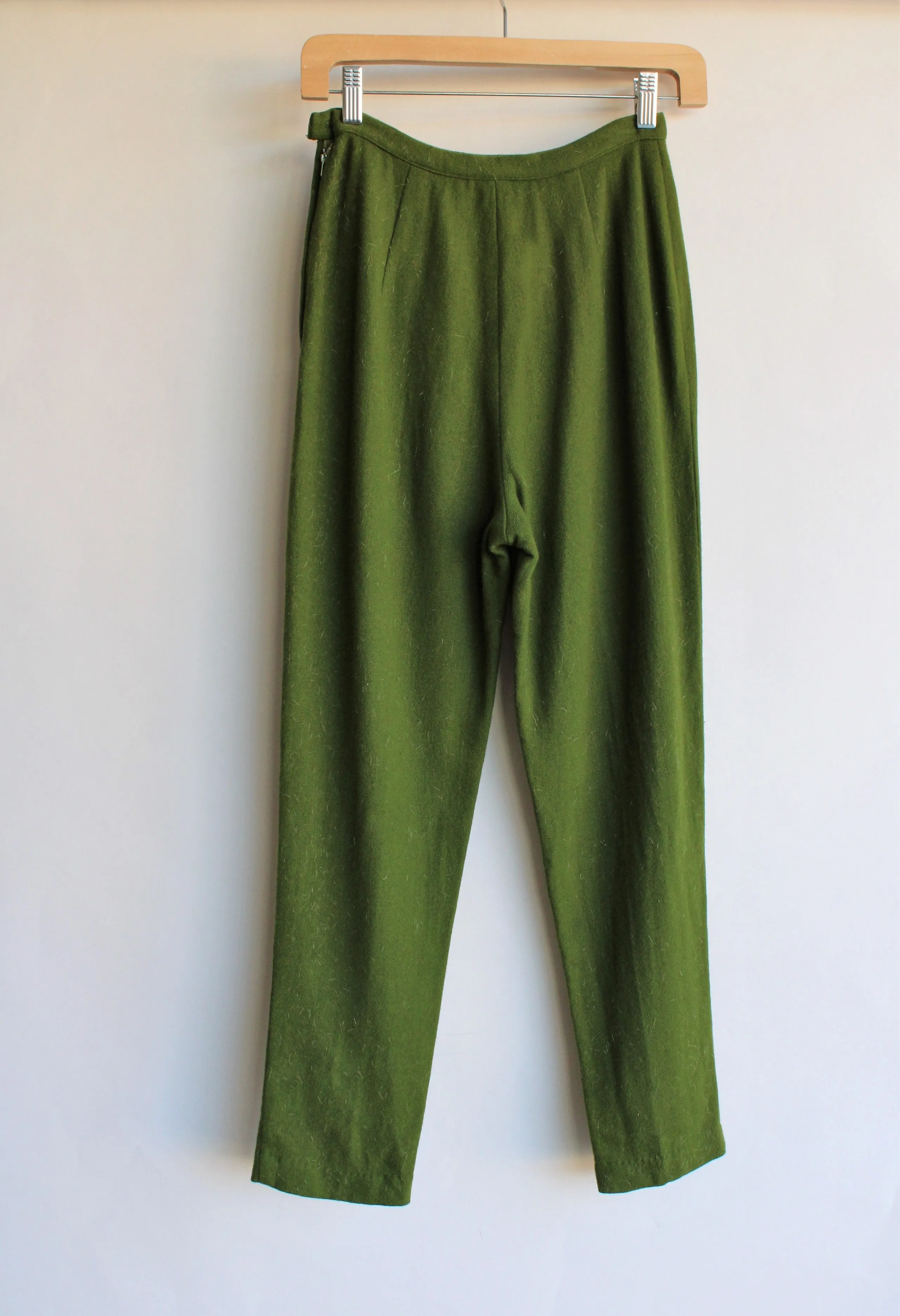 Vintage 1960s Green Wool Cigarette Pants