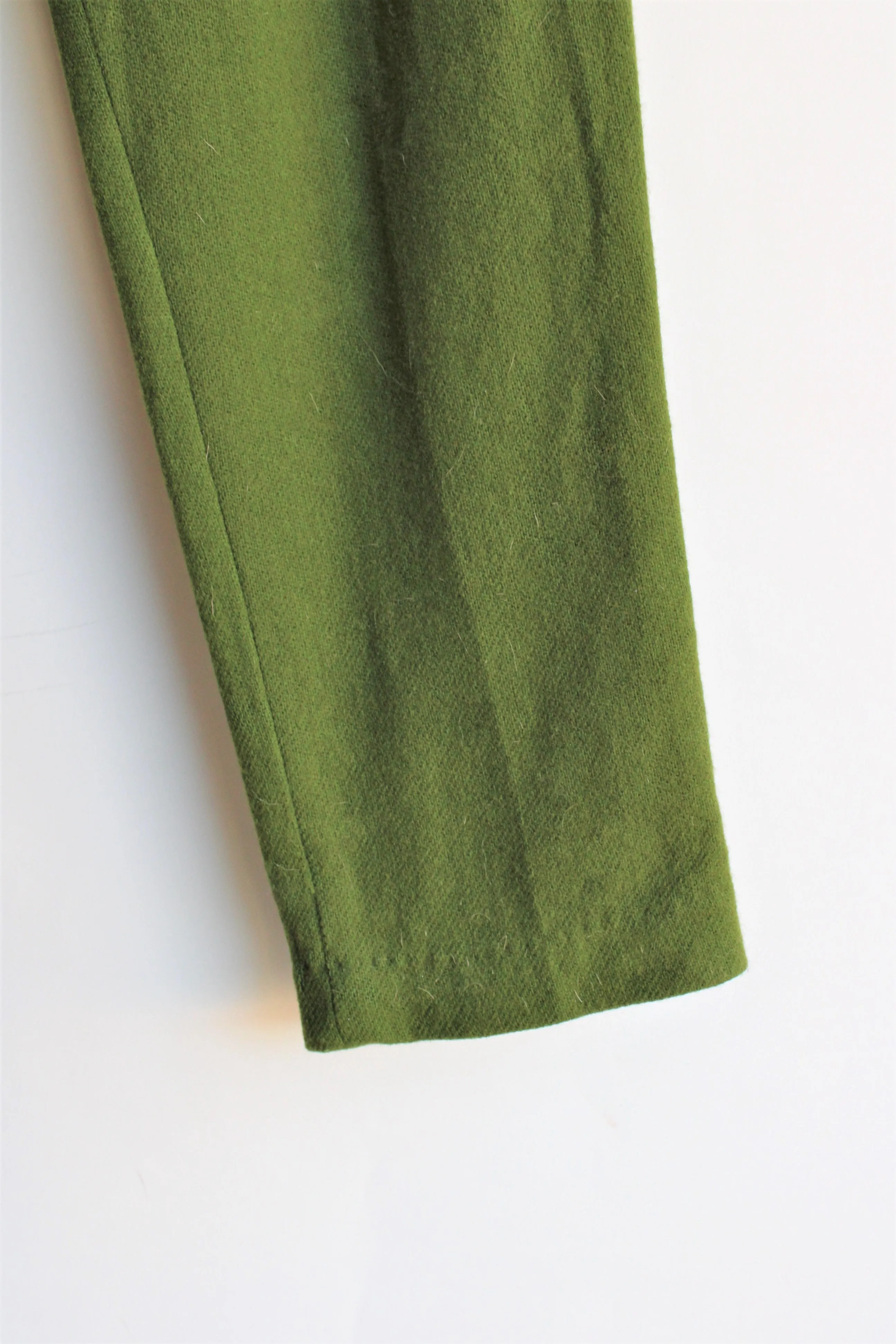 Vintage 1960s Green Wool Cigarette Pants
