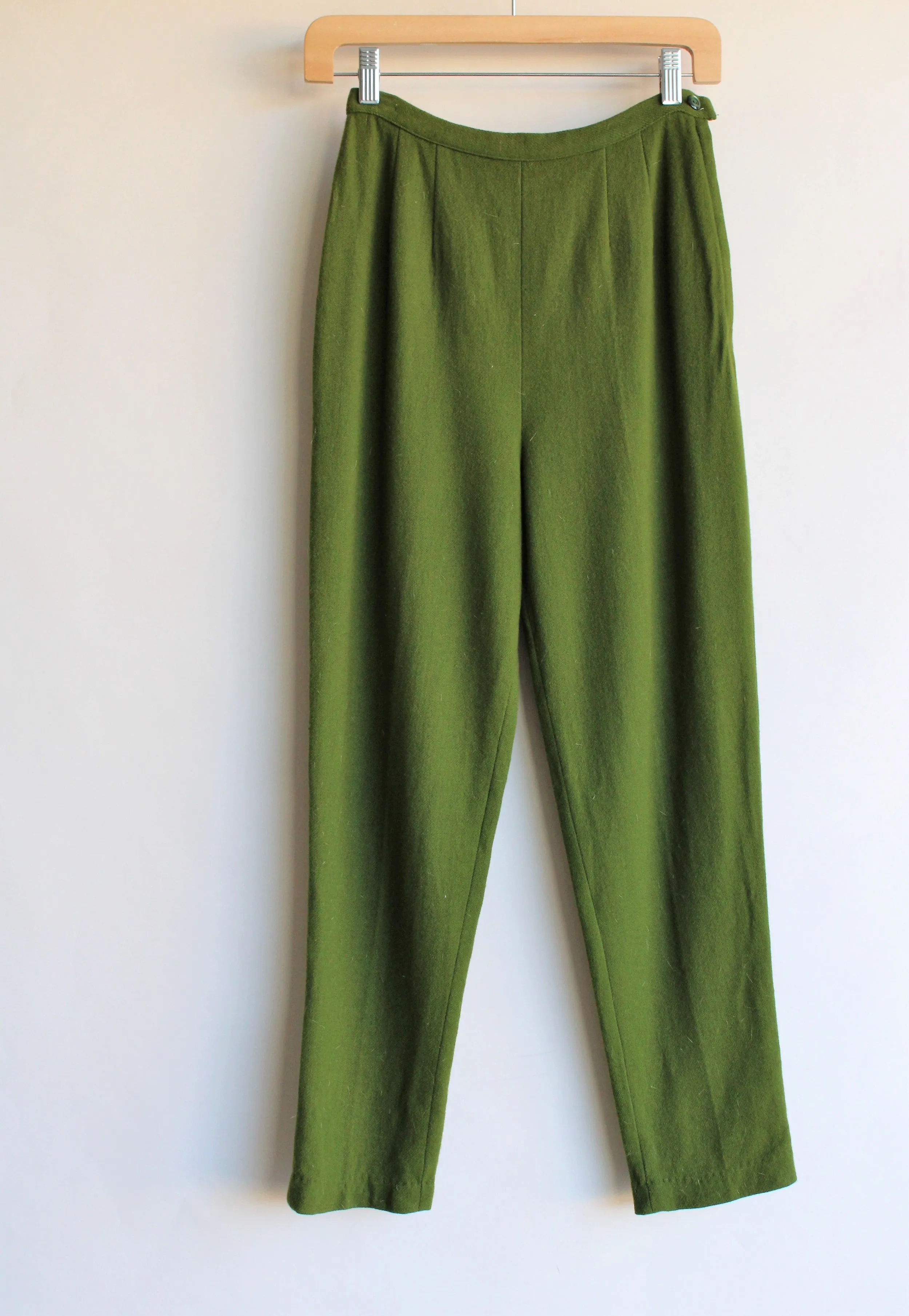Vintage 1960s Green Wool Cigarette Pants