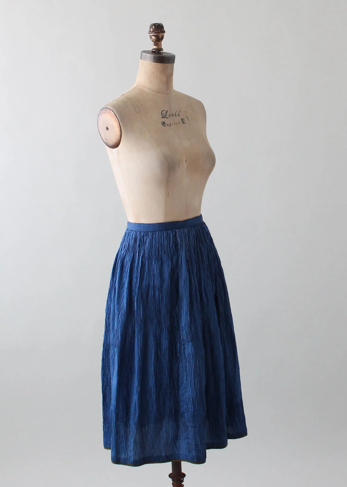 Vintage 1970s Geoffrey Beene Crinkle Silk Skirt