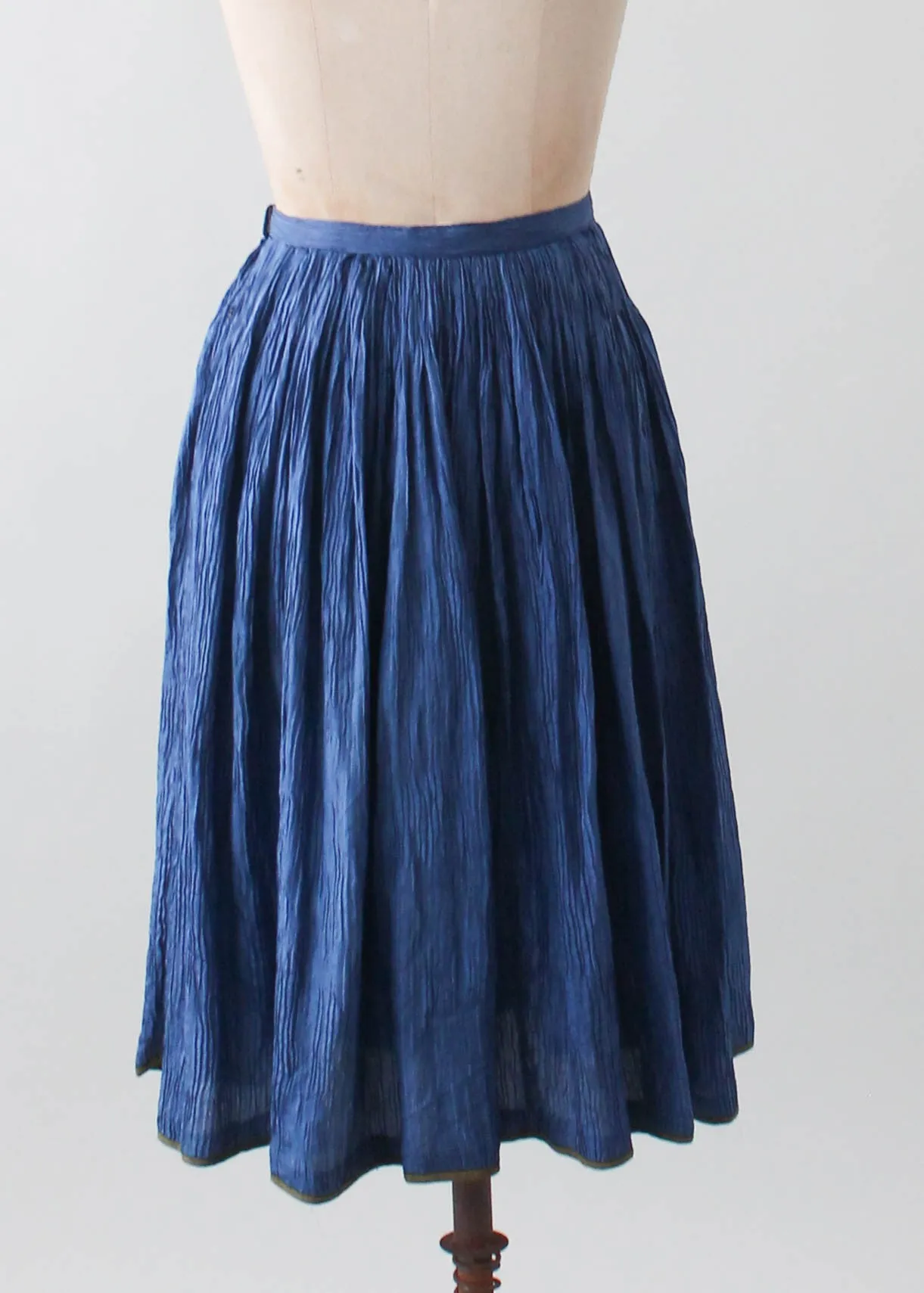 Vintage 1970s Geoffrey Beene Crinkle Silk Skirt