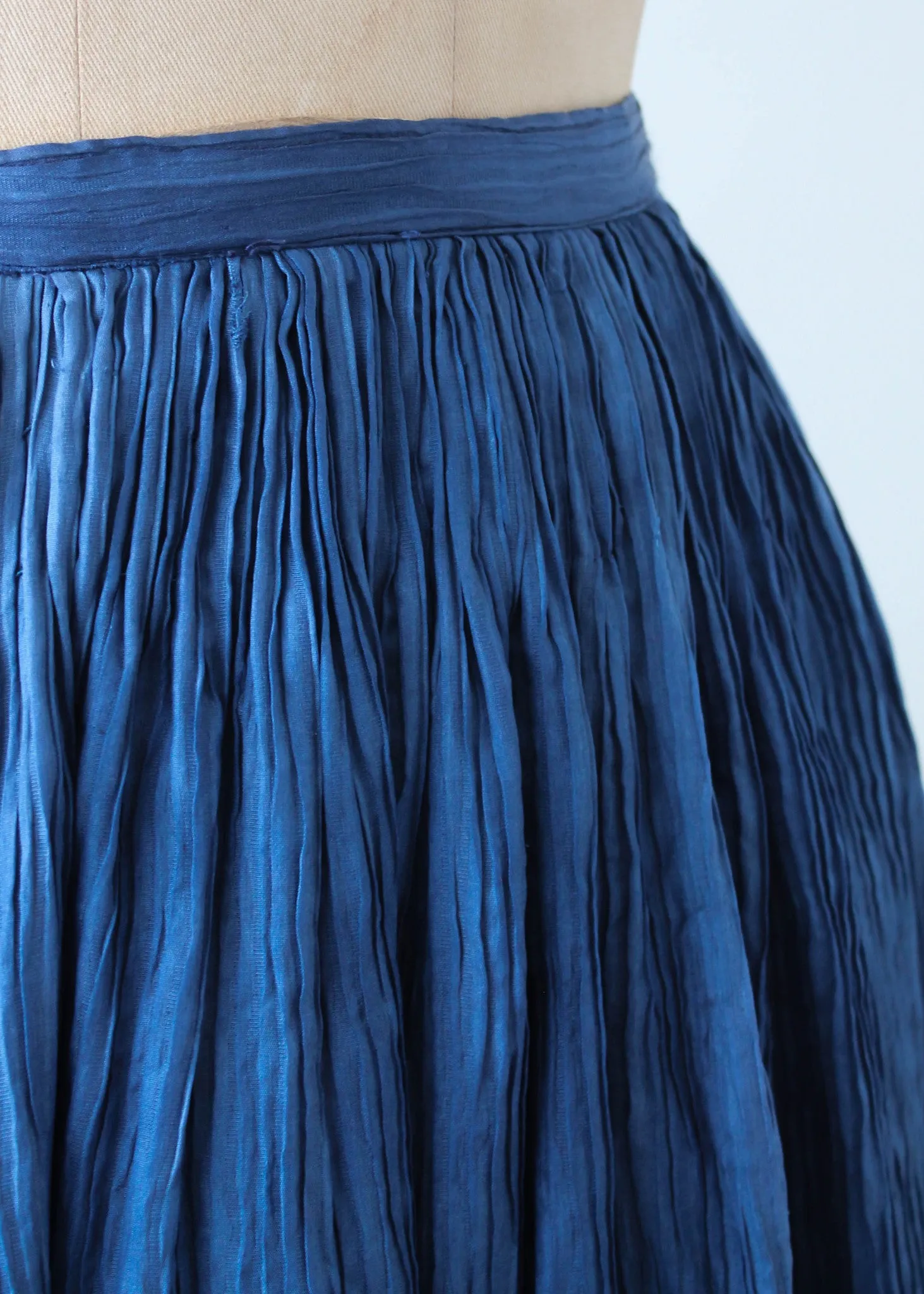 Vintage 1970s Geoffrey Beene Crinkle Silk Skirt