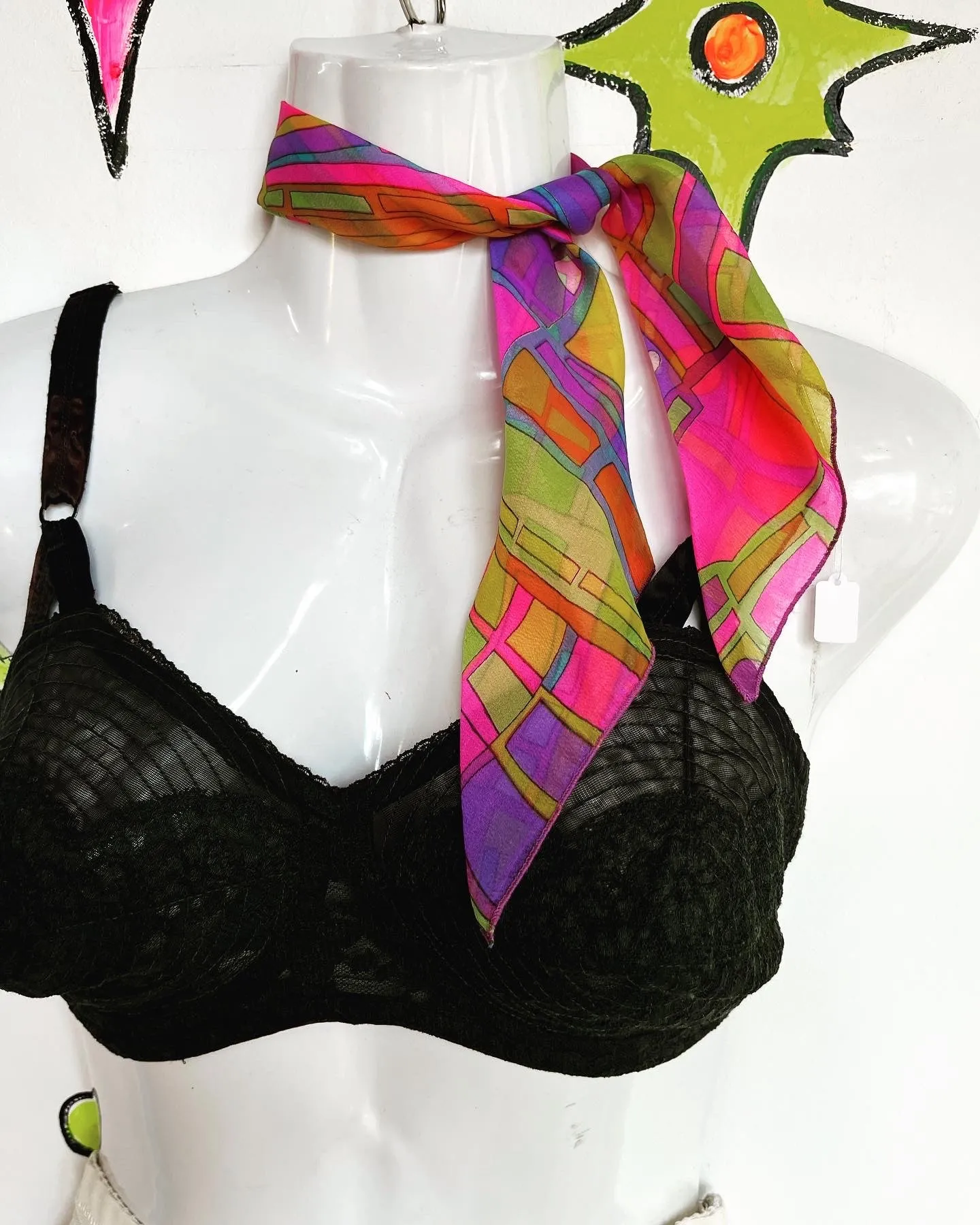 Vintage 60s psychedelic MOD GoGo Sheer Scarf