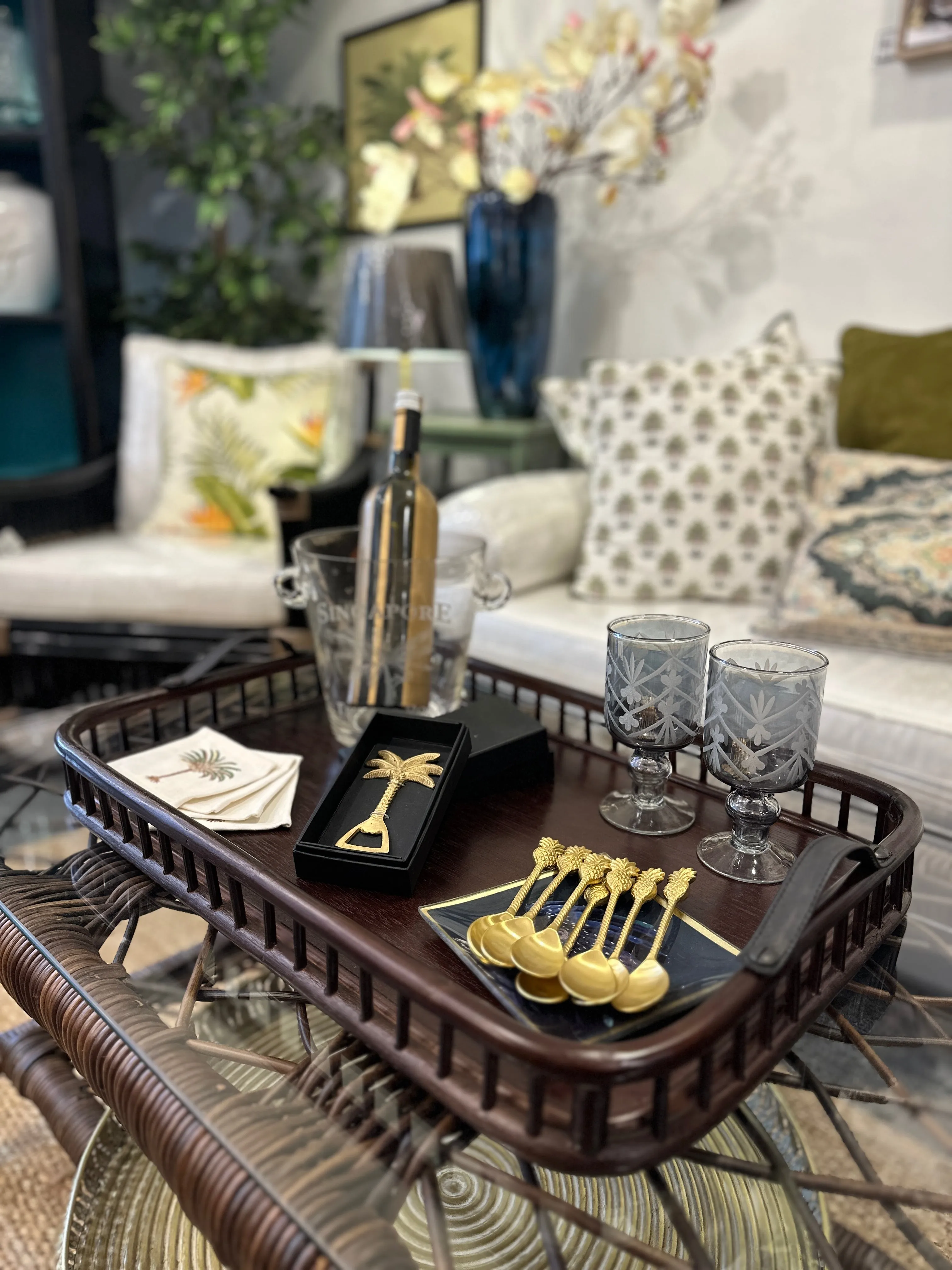 Vintage Style Rattan Tray