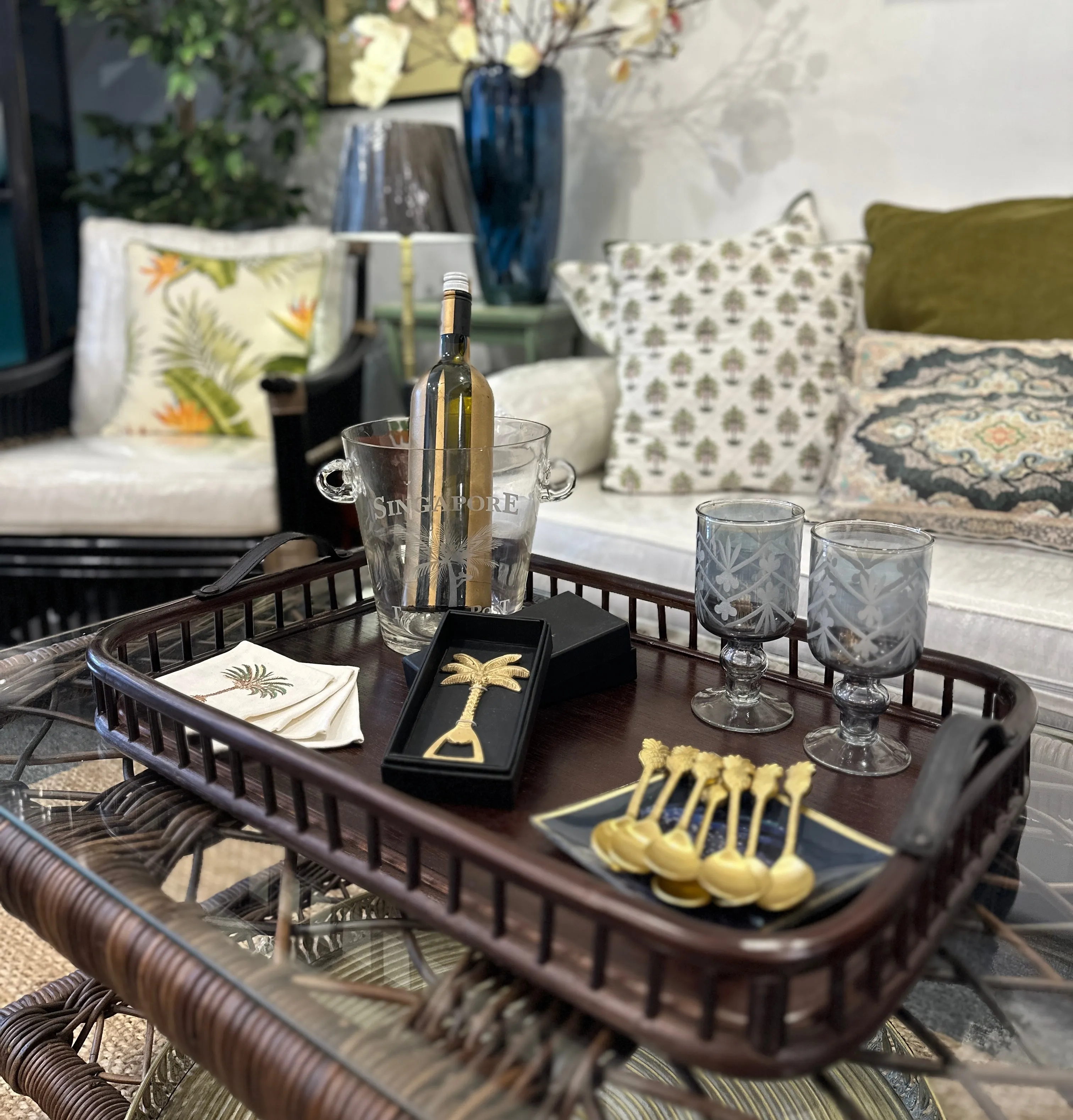 Vintage Style Rattan Tray