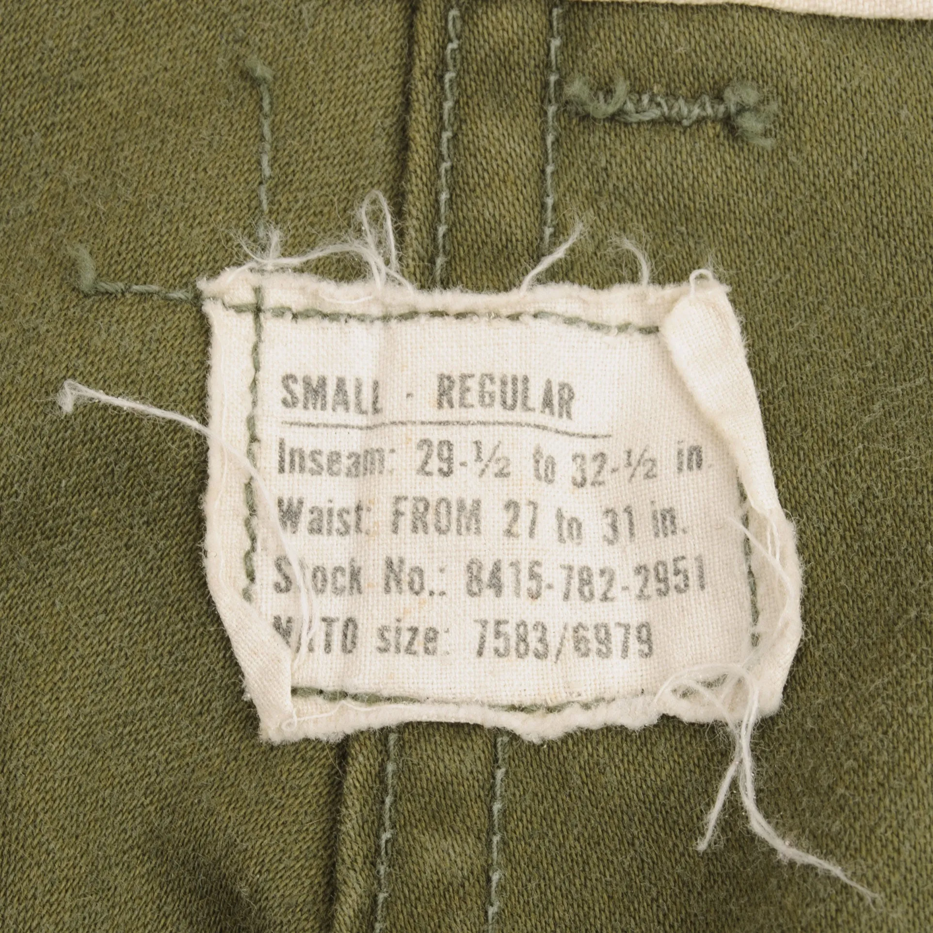 VINTAGE US ARMY FIELD TROUSERS PANTS M65 1972 VIETNAM WAR SIZE SMALL 32X29