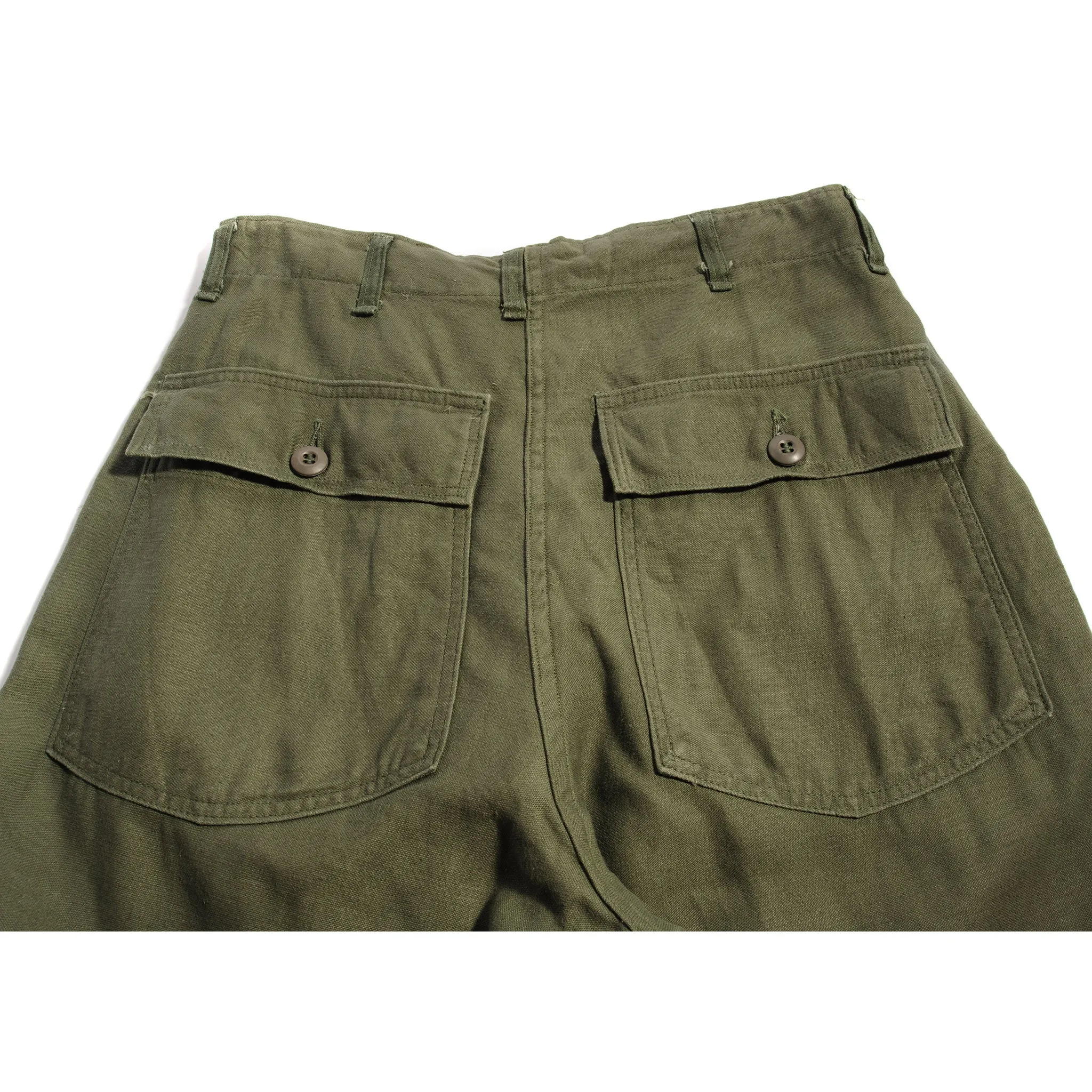 VINTAGE US ARMY UTILITY OG-107 SATEEN TROUSERS PANTS 1970'S SIZE 30X30