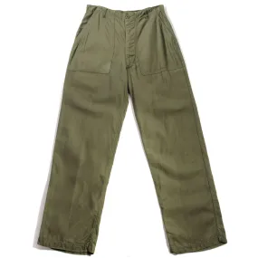 VINTAGE US ARMY UTILITY OG-107 SATEEN TROUSERS PANTS 1970'S SIZE 30X30