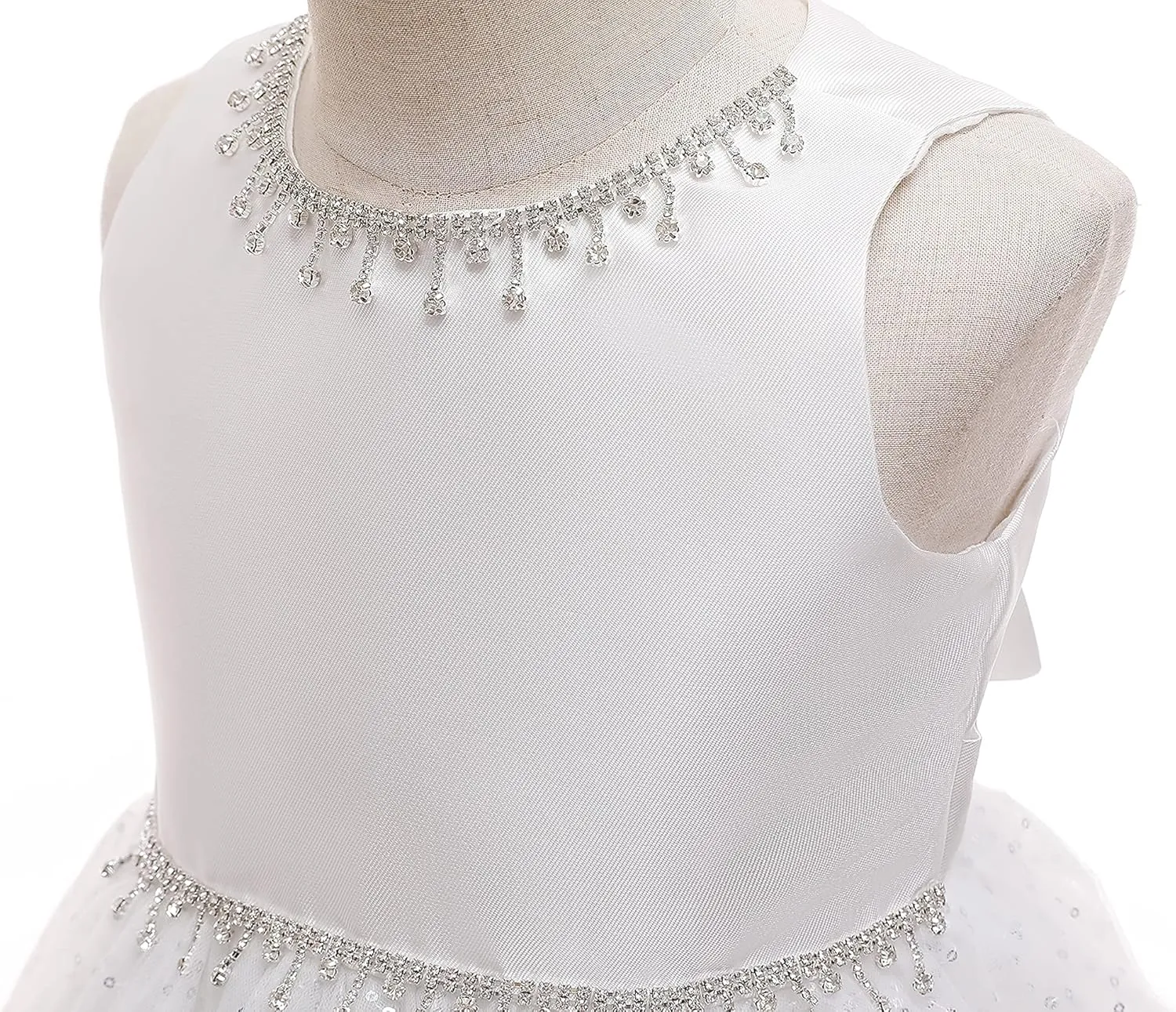 Weileenice Flower Girl Vintage Sequin Dress Kids Sparkly Rhinestone Tulle Formal Photo Shoot Wedding Party Prom Dresses