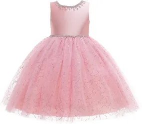 Weileenice Flower Girl Vintage Sequin Dress Kids Sparkly Rhinestone Tulle Formal Photo Shoot Wedding Party Prom Dresses
