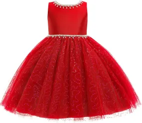 Weileenice Flower Girl Vintage Sequin Dress Kids Sparkly Rhinestone Tulle Formal Photo Shoot Wedding Party Prom Dresses
