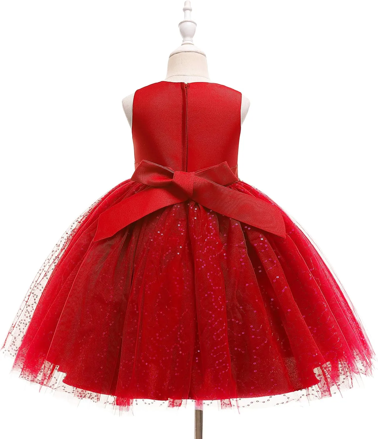 Weileenice Flower Girl Vintage Sequin Dress Kids Sparkly Rhinestone Tulle Formal Photo Shoot Wedding Party Prom Dresses
