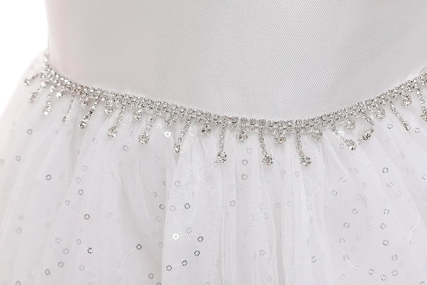 Weileenice Flower Girl Vintage Sequin Dress Kids Sparkly Rhinestone Tulle Formal Photo Shoot Wedding Party Prom Dresses