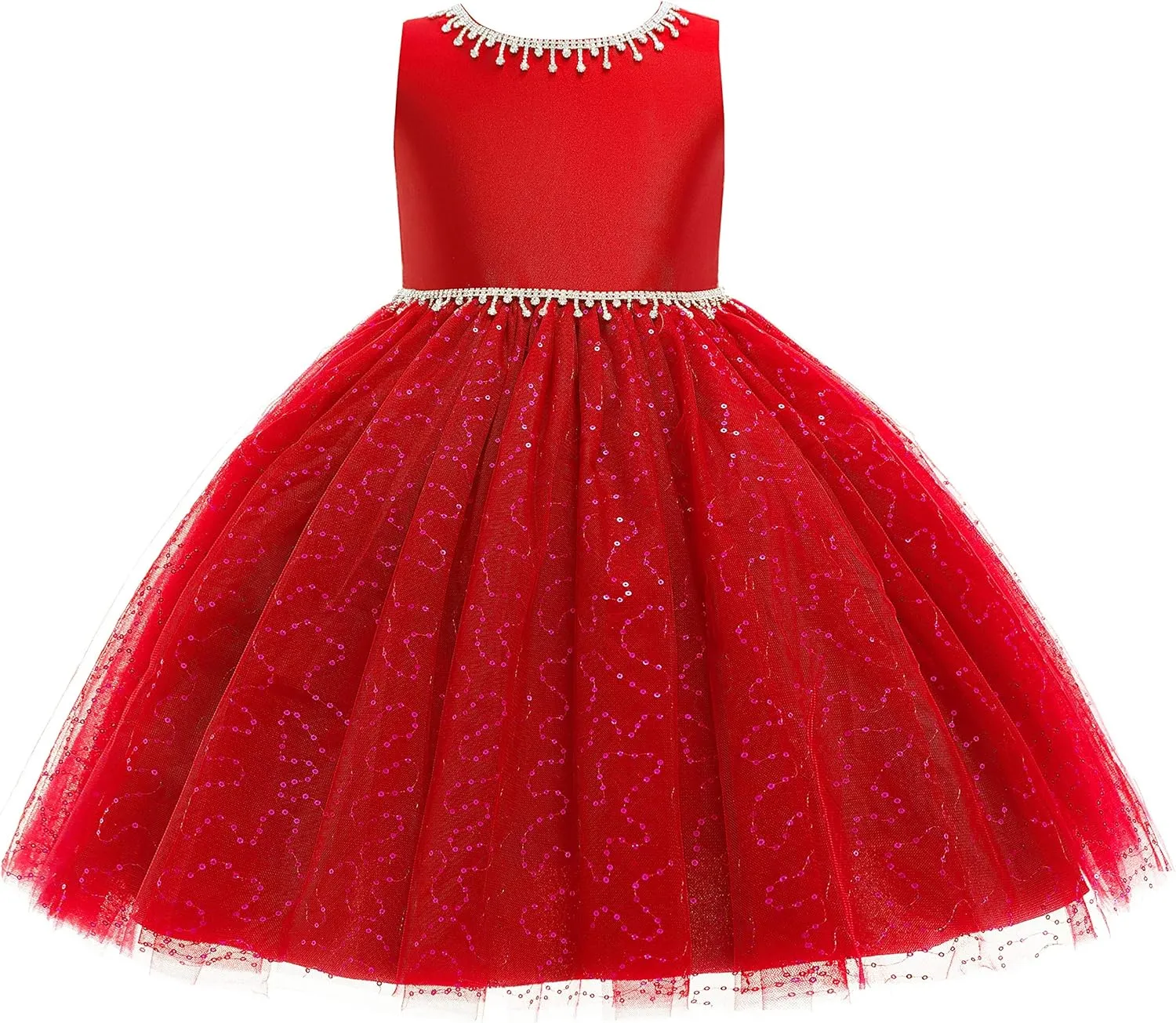 Weileenice Flower Girl Vintage Sequin Dress Kids Sparkly Rhinestone Tulle Formal Photo Shoot Wedding Party Prom Dresses