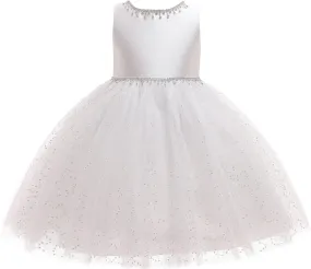Weileenice Flower Girl Vintage Sequin Dress Kids Sparkly Rhinestone Tulle Formal Photo Shoot Wedding Party Prom Dresses