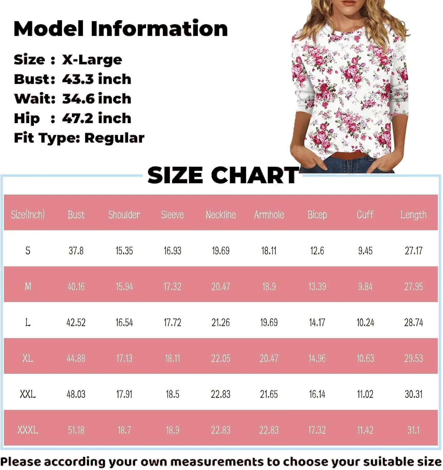 Womens Christmas Shirts Printed Tshirts Tops Trendy Christmas Tree 3/4 Length Sleeve Round Neck Loose Fit Pullover