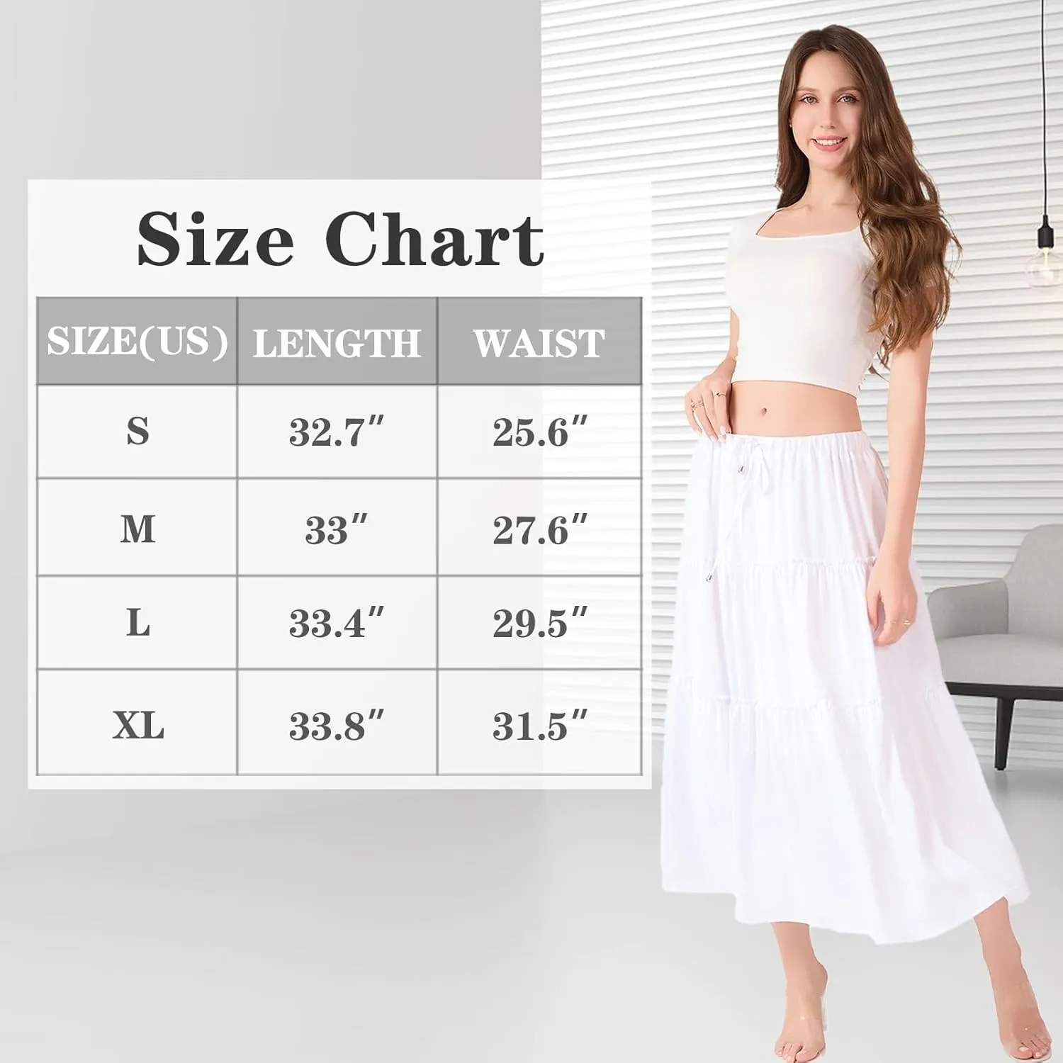 Women's Flowy Maxi Skirt Summer Casual High Elastic Waist TieFloral Boho Pleated A-Line Long Skirts for Beach Party Holiday