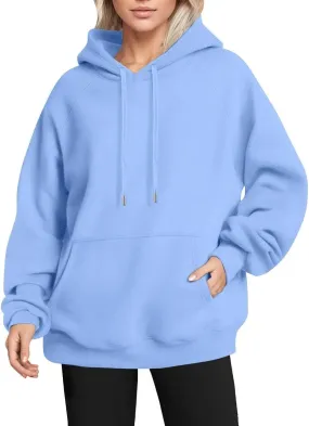 Womens Hoodies Oversized Preppy Sweatshirt Fleece Pullover Sweatshirts Sweaters Long Sleeve Tops with Pocket