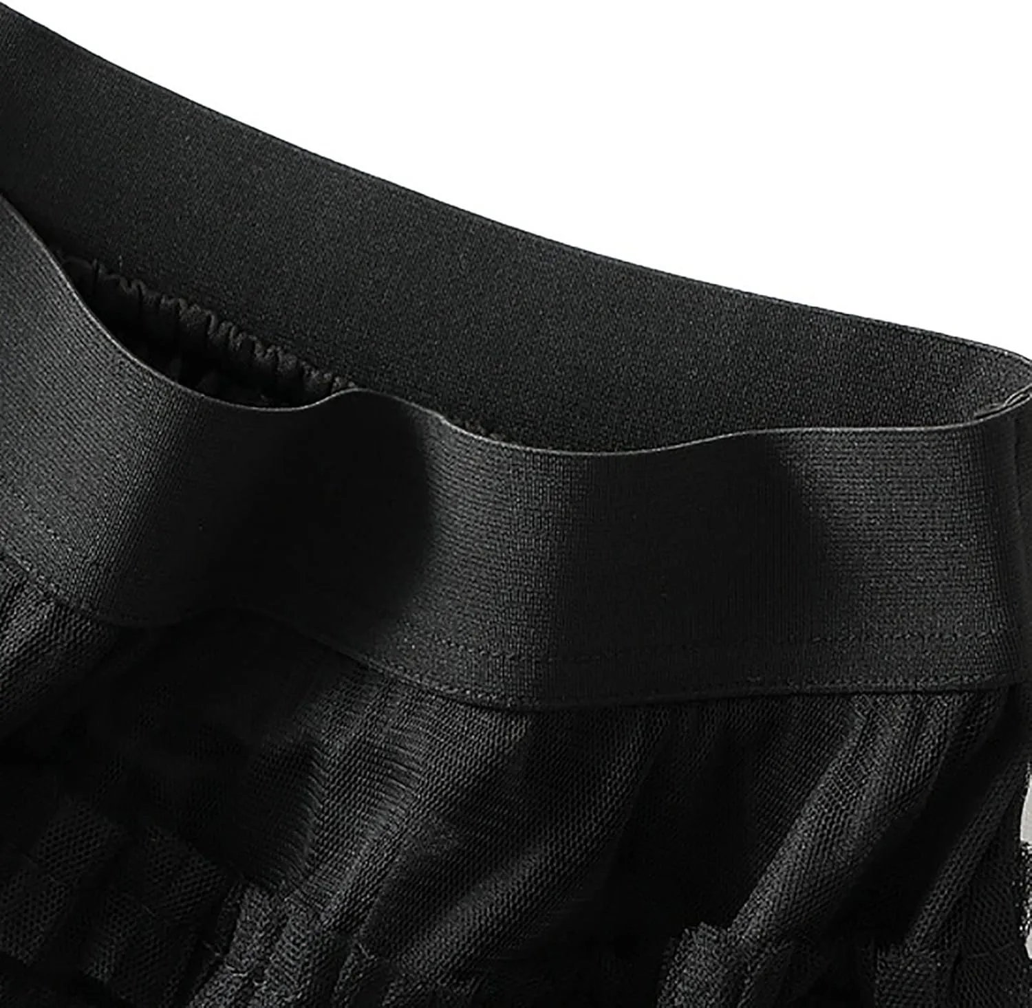 Women's Mesh Maxi Skirts Tiered Ruffle Long Skirt Solid Tulle Skirt High Waist Puffy Midi Skirts for Party Prom