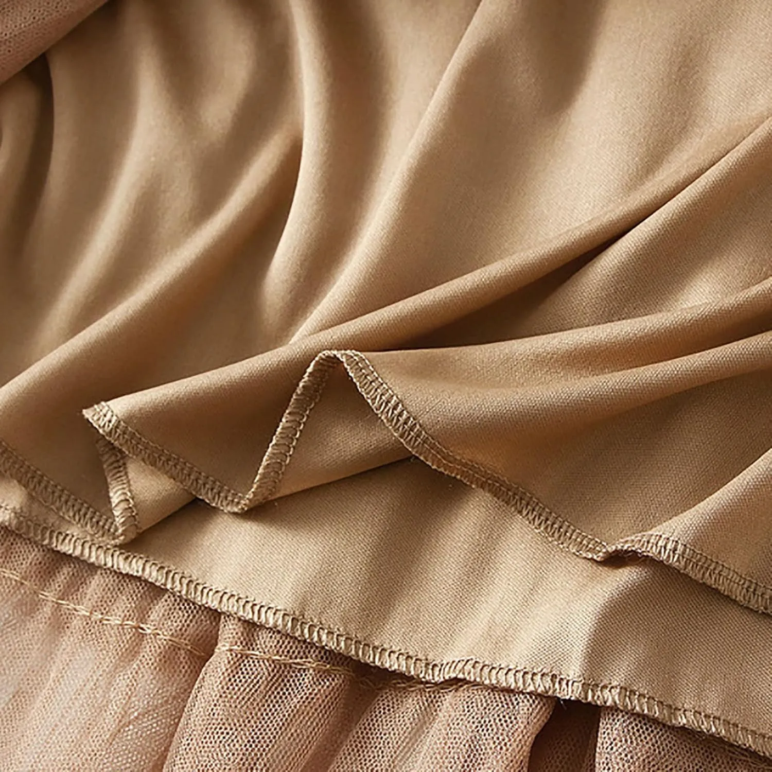 Women's Mesh Maxi Skirts Tiered Ruffle Long Skirt Solid Tulle Skirt High Waist Puffy Midi Skirts for Party Prom
