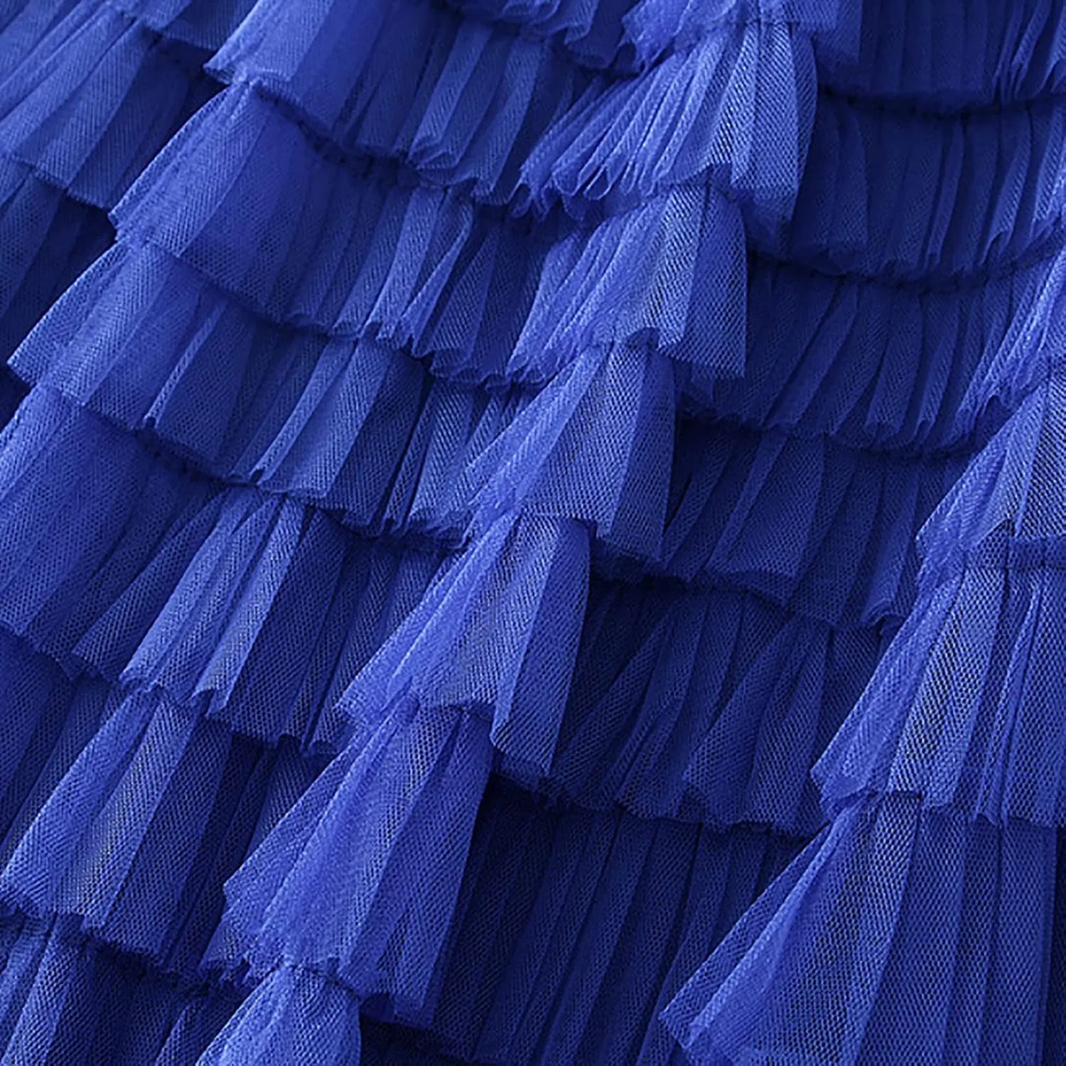 Women's Mesh Maxi Skirts Tiered Ruffle Long Skirt Solid Tulle Skirt High Waist Puffy Midi Skirts for Party Prom