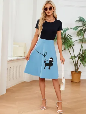 Women's Poodle Skirts 50s Halloween Costume Adult Outfit 2025 High Waist Vintage Skirt Swing Pleated Party Skirts